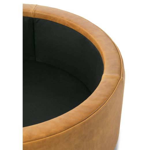 Picture of Cyrus 20" Round Leather Storage Ottoman